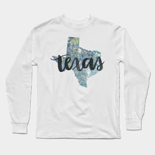 texas - calligraphy and abstract state outline Long Sleeve T-Shirt